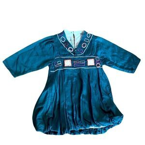 Marjories Daughter Embroidered Bubble Hem Dress 18 Months